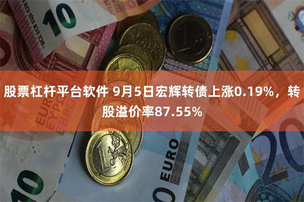 股票杠杆平台软件 9月5日宏辉转债上涨0.19%，转股溢价率87.55%